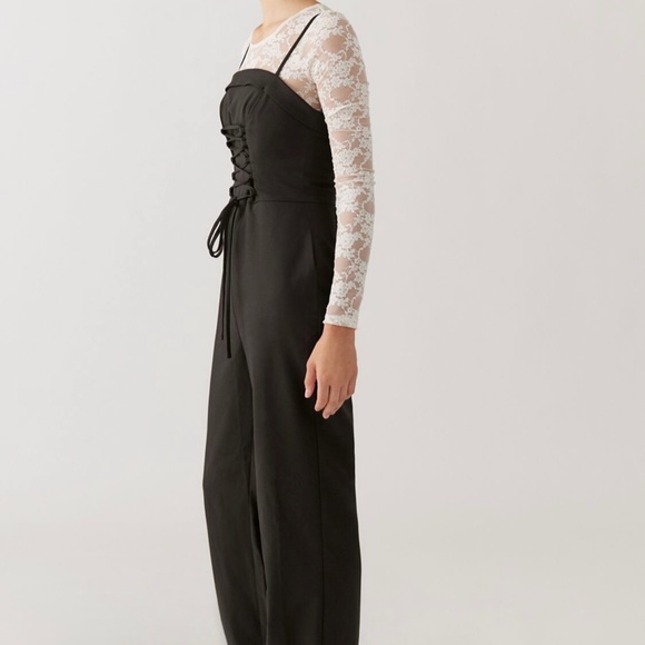 Urban Outfitters UO Andee Black Corset Strappy Jumpsuit XS - Picture 2 of 5
